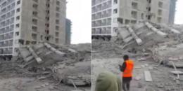 Collage of the collapsed building in South C, Nairobi.